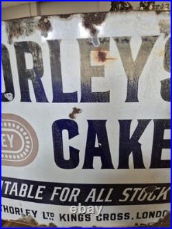 XL Joseph Thorleys Cakes Kings Cross London Original Enamel Sign Rare 4ftx3ft
