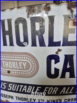 XL Joseph Thorleys Cakes Kings Cross London Original Enamel Sign Rare 4ftx3ft