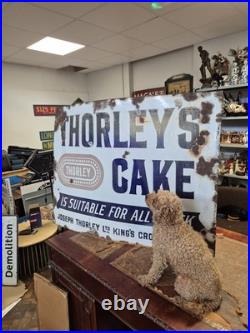 XL Joseph Thorleys Cakes Kings Cross London Original Enamel Sign Rare 4ftx3ft