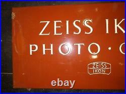 Zeiss Ikon Photo Cine Vintage Old Original Enamel Sign Porcelain 1960 Rare