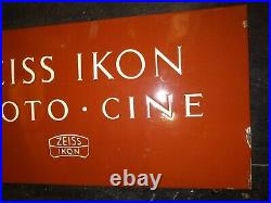 Zeiss Ikon Photo Cine Vintage Old Original Enamel Sign Porcelain 1960 Rare